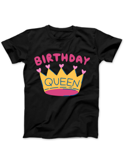 Koszulka Koszulka damska Korona Birthday Queen Czarna - Śmieszne T-Shirty z Nadrukami ?
