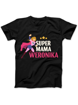 Koszulka Koszulka Damska Super Mama [WYBIERZ IMIĘ] - Śmieszne T-Shirty z Nadrukami ?
