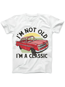Koszulka Koszulka Damska I'm Not Old I'm a Classic Biała - Śmieszne T-Shirty z Nadrukami ?