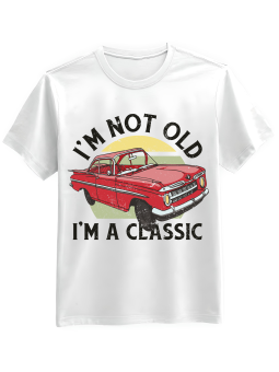 Koszulka Koszulka Męska I'm Not Old I'm a Classic Biała - Śmieszne T-Shirty z Nadrukami ?