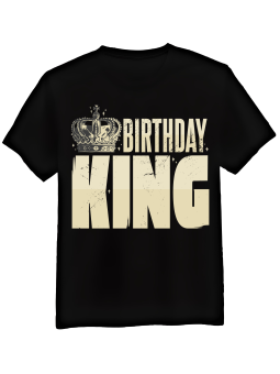 Koszulka Koszulka Męska Birthday King Czarna - Śmieszne T-Shirty z Nadrukami ?