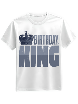 Koszulka Koszulka Męska Birthday King Biała - Śmieszne T-Shirty z Nadrukami ?