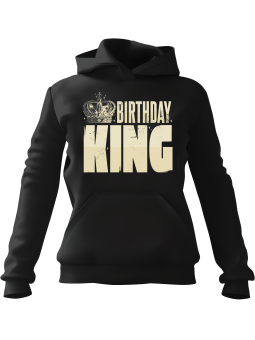Bluza Męska z kapturem Birthday King Czarna - Śmieszne gadżety z Nadrukami ?