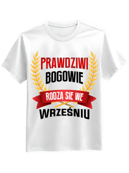 Koszulka Koszulka Męska Prawdziwi Bogowie Rodzą Się w [WYBIERZ MIESIĄC] - Śmieszne T-Shirty z Nadrukami ?