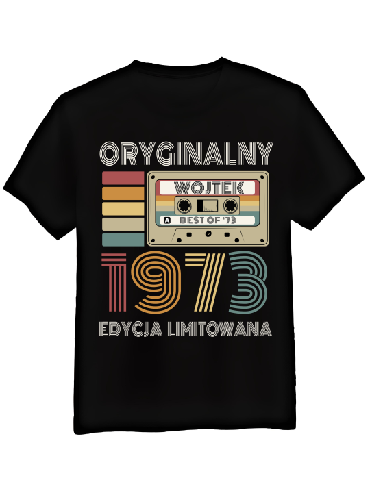 Koszulka Koszulka Męska Kaseta Oryginalny [WYBIERZ ROCZNIK I IMIĘ] Edycja Limitowana - Śmieszne T-Shirty z Nadrukami ?