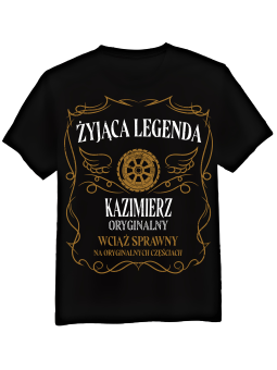Koszulka Koszulka Męska Żyjąca Legenda [WYBIERZ IMIĘ] - Śmieszne T-Shirty z Nadrukami ?