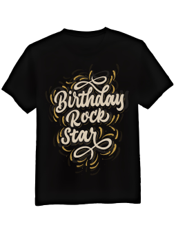 Koszulka Koszulka Męska Birthday Rockstar Czarna - Śmieszne T-Shirty z Nadrukami ?