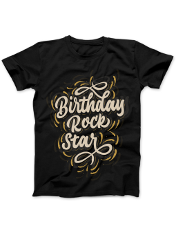 Koszulka Koszulka damska Birthday Rockstar Czarna - Śmieszne T-Shirty z Nadrukami ?