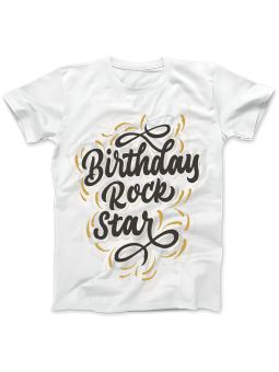 Koszulka Koszulka Damska Birthday Rockstar Biała - Śmieszne T-Shirty z Nadrukami ?