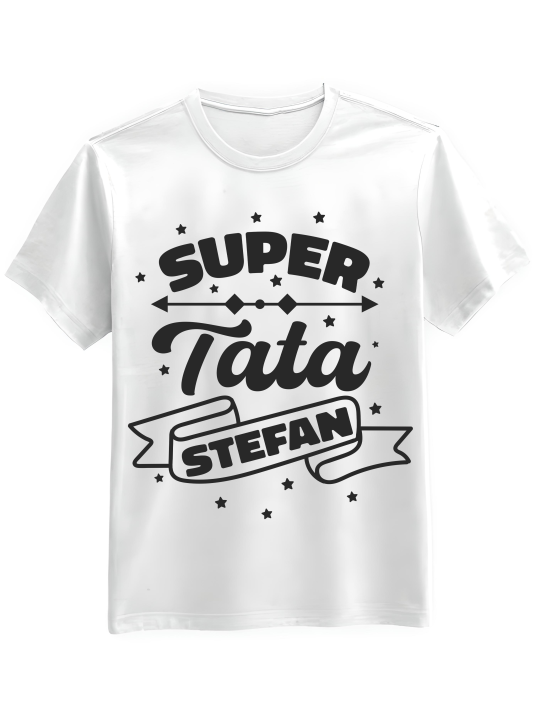 Koszulka Koszulka Męska Super Tata [WYBIERZ IMIĘ] - Śmieszne T-Shirty z Nadrukami ?
