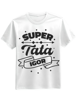 Koszulka Koszulka Męska Super Tata [WYBIERZ IMIĘ] - Śmieszne T-Shirty z Nadrukami ?