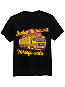 Koszulka Koszulka Męska Jestem Kierowcą Takiego Cuda Czarna - Śmieszne T-Shirty z Nadrukami ?