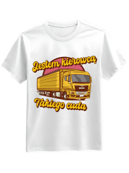 Koszulka Koszulka Męska Jestem Kierowcą Takiego Cuda Biała - Śmieszne T-Shirty z Nadrukami ?