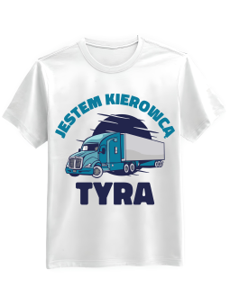 Koszulka Koszulka Męska Jestem Kierowcą Tyra Biała - Śmieszne T-Shirty z Nadrukami ?