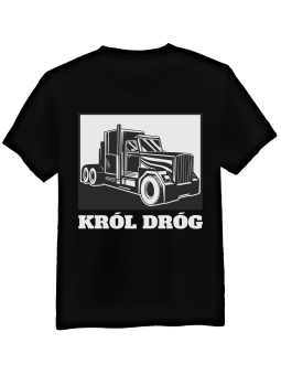 Koszulka Koszulka Męska Król Dróg Czarna - Śmieszne T-Shirty z Nadrukami ?