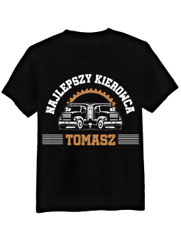 Koszulka Koszulka Męska Najlepszy Kierowca [WYBIERZ IMIĘ] - Śmieszne T-Shirty z Nadrukami ?
