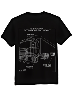 Koszulka Koszulka Męska Car Specifications Czarna - Śmieszne T-Shirty z Nadrukami ?