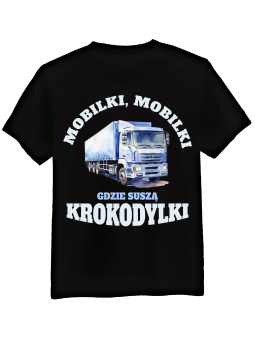 Koszulka Koszulka Męska Mobilki Gdzie Krokodylki Czarna - Śmieszne T-Shirty z Nadrukami ?