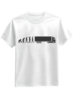 Koszulka Koszulka Męska Ewolucja Kierowcy Biała - Śmieszne T-Shirty z Nadrukami ?