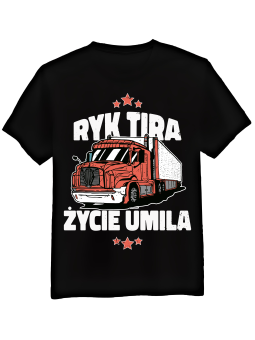 Koszulka Koszulka Męska Ryk Tira Życie Umila Czarna - Śmieszne T-Shirty z Nadrukami ?