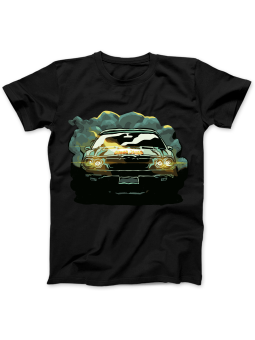 Koszulka Koszulka Damska Komiksowy Samochód Czarna - Śmieszne T-Shirty z Nadrukami ?