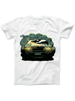 Koszulka Koszulka Damska Komiksowy Samochód Biała - Śmieszne T-Shirty z Nadrukami ?