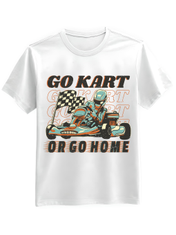 Koszulka Koszulka Męska Gokart Or Go Home Biała - Śmieszne T-Shirty z Nadrukami ?