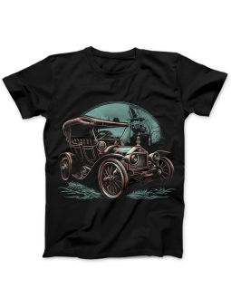 Koszulka Koszulka Damska Old Timer Auto Steampunk Czarna - Śmieszne T-Shirty z Nadrukami ?
