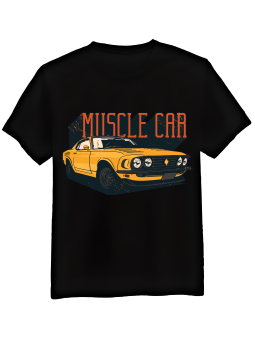 Koszulka Koszulka Męska Muscle Car Czarna - Mustang Motoryzacja