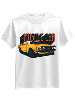 Koszulka Koszulka Męska Muscle Car Biała - Śmieszne T-Shirty z Nadrukami ?