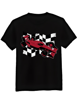 Koszulka Koszulka Męska F1 Flaga Czarna - Mustang Motoryzacja