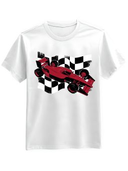 Koszulka Koszulka Męska F1 Flaga Biała - Śmieszne T-Shirty z Nadrukami ?