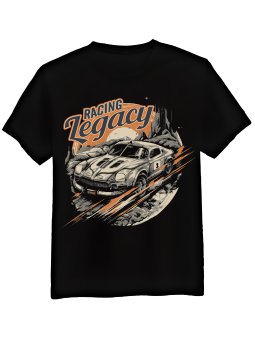Koszulka Koszulka Męska Racing Legacy Czarna - Mustang Motoryzacja