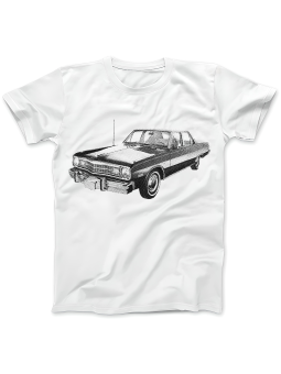Koszulka Koszulka Damska Halftone Vintage Car Biała - Śmieszne T-Shirty z Nadrukami ?