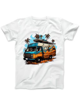 Koszulka Koszulka Damska Komiksowy Camper Biała - Śmieszne T-Shirty z Nadrukami ?