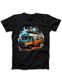 Koszulka Koszulka Damska Komiksowy Camper Czarna - Śmieszne T-Shirty z Nadrukami ?