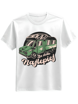 Koszulka Koszulka Męska Camper Na Dziko Najlepiej Biała - Śmieszne T-Shirty z Nadrukami ?