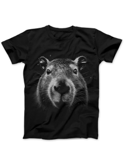 Koszulka Koszulka Damska Realistyczna Kapibara Czarna - Śmieszne T-Shirty z Nadrukami ?