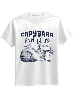 Koszulka Koszulka Męska Capybara Fan Club Biała - Mustang Motoryzacja