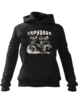 Bluza Męska z kapturem Capybara Fan Club Czarna - Śmieszne gadżety z Nadrukami ?