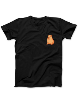 Koszulka Koszulka Damska Kapibara Nadruk Na Piersi Czarna - Śmieszne T-Shirty z Nadrukami ?