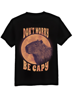 Koszulka Koszulka Męska Don't Worry Be Capy Czarna - Mustang Motoryzacja