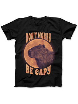 Koszulka Koszulka Damska Don't Worry Be Capy Czarna - Śmieszne T-Shirty z Nadrukami ?