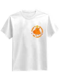 Koszulka Koszulka Męska Don't Worry Be Capy Nadruk Na Piersi Biała - Mustang Motoryzacja