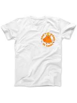 Koszulka Koszulka Damska Don't Worry Be Capy Nadruk Na Piersi Biała - Śmieszne T-Shirty z Nadrukami ?