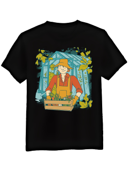 Koszulka Koszulka Męska Ogrodnik z Warzywami Czarna - Mustang Motoryzacja