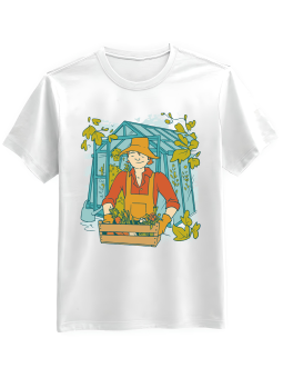 Koszulka Koszulka Męska Ogrodnik z Warzywami Biała - Mustang Motoryzacja