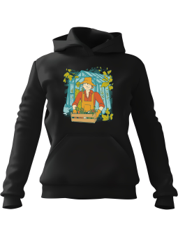 Bluza Męska z kapturem Ogrodnik z Warzywami Czarna - Śmieszne gadżety z Nadrukami ?