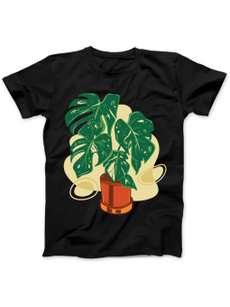 Koszulka Koszulka Damska Monstera w Doniczce Czarna - Śmieszne T-Shirty z Nadrukami ?