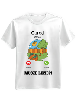 Koszulka Koszulka Męska Ogród Dzwoni Biała - Mustang Motoryzacja